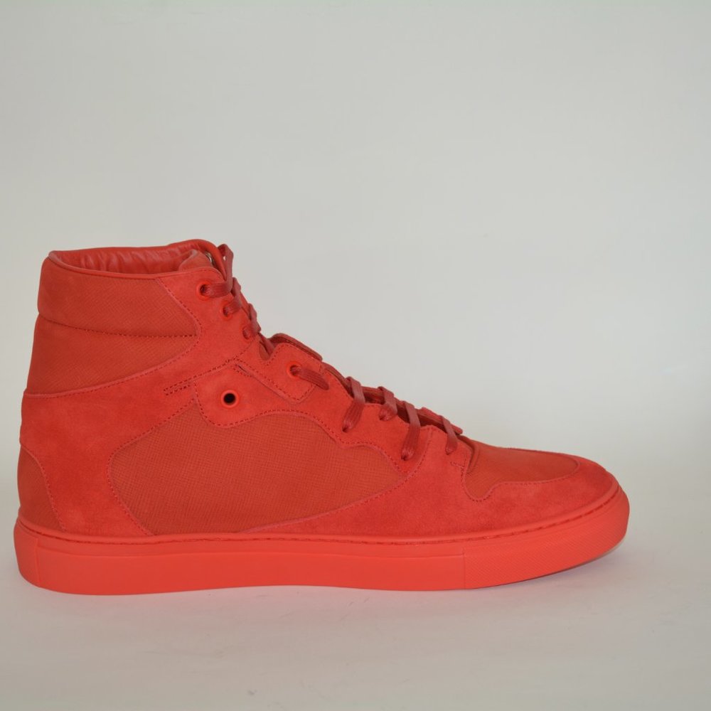 NWT BALENCIAGA MENS HITOP SUEDE LEATHER SNEAKERS US 8 EU 41 - Picture 5 of 7